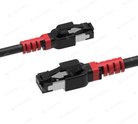 Cable de conexión Scorpion Cat.5E FTP de 26AWG con clips de color, certificado por UL, 1M, color negro - Cable de parche FTP Cat.5E con clips de color de 26AWG con certificación UL